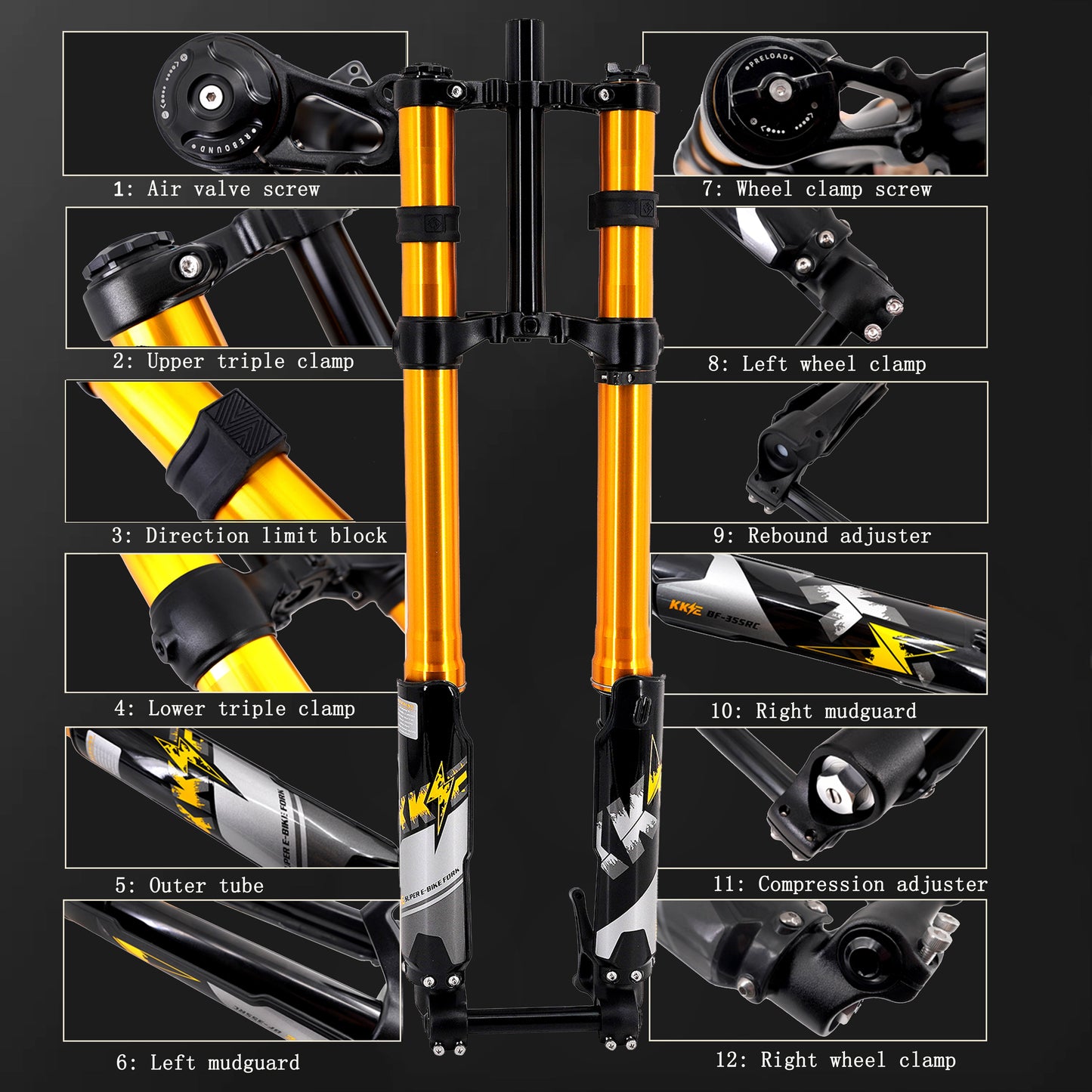 KKE Front Fork Suspension Fit SURRON Light Bee, E-Ride Pro-SS, Talaria Sting MX3/MX4/R